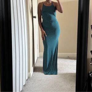 Forever 21 Teal Open-Back Maxi Dress, Size XL
